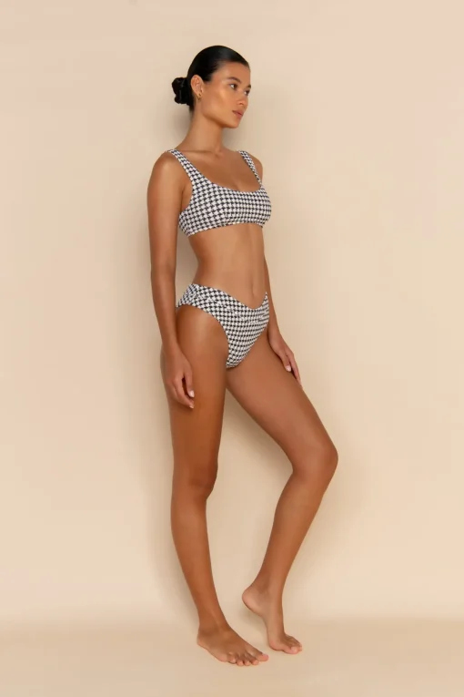 ESCAPE BRALETTE TOP - HOUNDSTOOTH